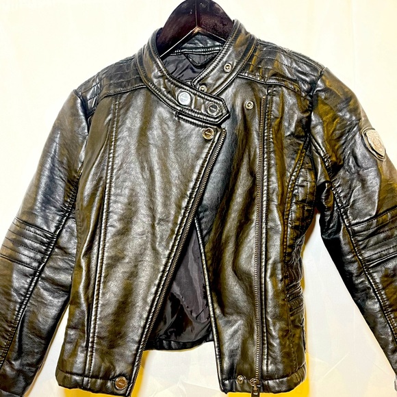 Urban Republic Other - Urban Republic Girls Faux Black Leather Moto Jacket Size S 7/8